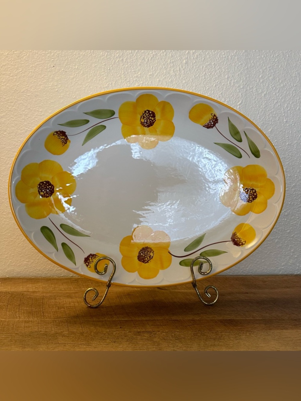 XL ITALIAN VITANTONIO Ceramic Oval
Serving Bowl Made In Italy 19.5x14"
Floral